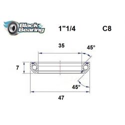 Black bearing - C8 - Roulement de jeu de direction 35 x 47 x 8 mm 45/45°
