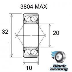 BLACK BEARING roulement 3804 2RS Max