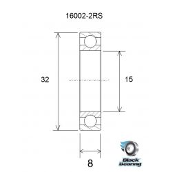BLACK BEARING B3 - Roulement 16002-2RS