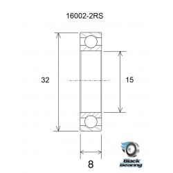BLACK BEARING B3 - Roulement 16002-2RS