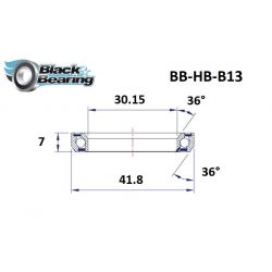 Black bearing - B13 - Roulement de jeu de direction 30.15 x 41.8 x 7 mm 36/36°