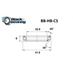 Black bearing - C5 - Roulement de jeu de direction  32.8 x 41.8 x 6 mm 45/45°