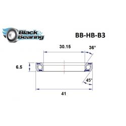 Black bearing - B3 - Roulement de jeu de direction 30.15 x 41 x 6.5 mm 36/45°
