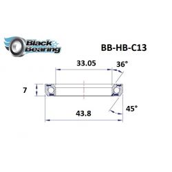 Black bearing - C13 - Roulement de jeu de direction 33.05 x 43.8 x 7 mm 36/45°