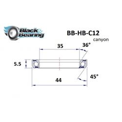 Black bearing - C12 - Roulement de jeu de direction 35 x 44 x 6.5 mm 36/45°