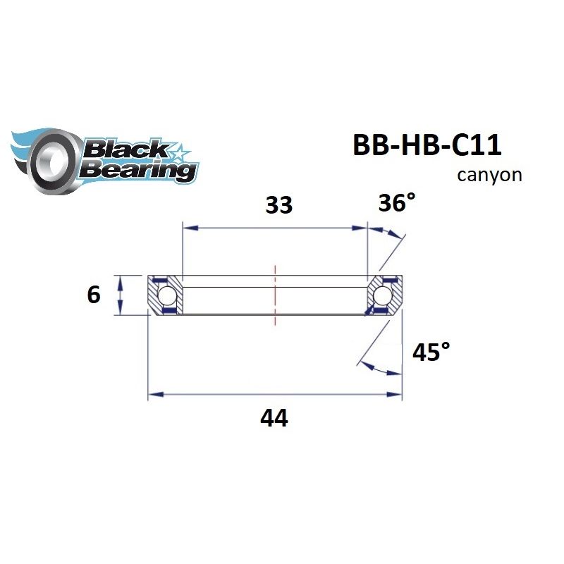 Roulement jeu de direction 41x30.15x6.5mm 45x45