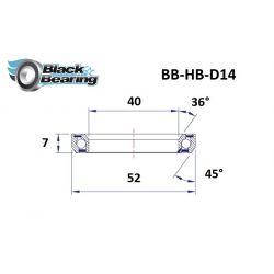 Black bearing - D14 - Roulement de jeu de direction 40 x 52 x 7 mm 36/45°