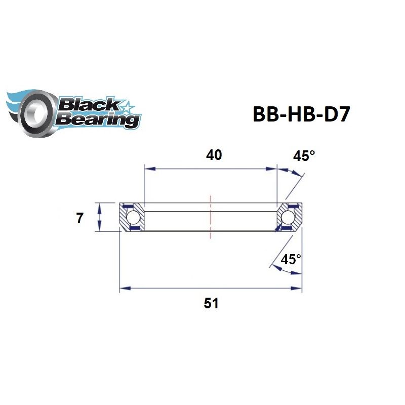 Black bearing - D16 - Roulement de jeu de direction 42 x 52 x 7 mm 45/45 Black bearing - D16 - Roulement de jeu de direction 42 x 52 x 7 mm 45/45