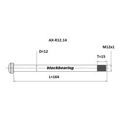 Axe de roue Blackbearing - R12.14 (12 mm - 164 - M12x1 - 15 mm)