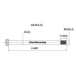 Axe de roue Blackbearing - R12.13 (12 mm - 160 - M12x1.5 - 10,5 mm)