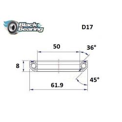 Roulement direction - BLACKBEARING - 50 x 61.9 x 8mm 36/45°