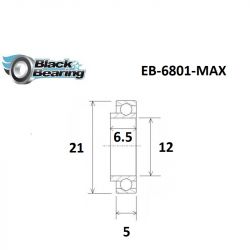 Roulement MAX - BLACKBEARING - 6801-E 2rs