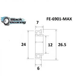 Roulement MAX - BLACKBEARING - 6901-FE 2rs