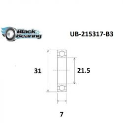 Roulement B3 - BLACKBEARING - 21,5x31x7 2rs