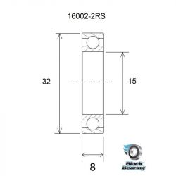 Roulement B3 inox - BLACKBEARING - 16002-2rs