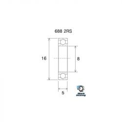 Roulement B5 inox - BLACKBEARING - 688 2rs