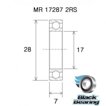 Roulement céramique 17287-2RS - 17 x 28 x 7 mm