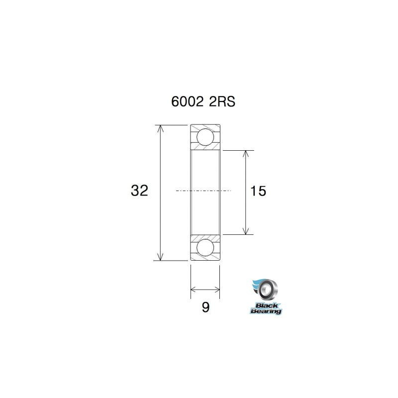 6002-2RS/C3 | Cojinete 15X32X9mm Rígido De Bolas Con Sello De Hule